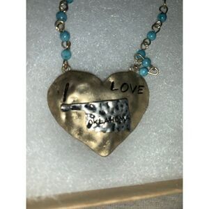 New “I Heart Oklahoma” hammered heart necklace